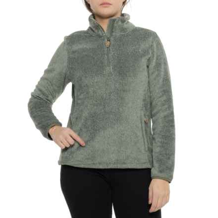 Gerry Everest Soft Fleece Pullover Shirt - Zip Neck, Long Sleeve in Jade Ash Heather