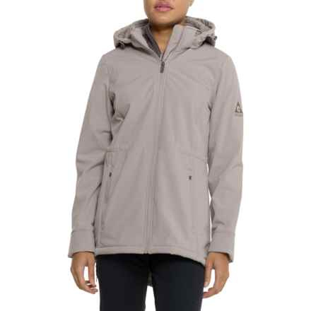 Gerry Florence Soft Shell Long Hooded Jacket in Pebble