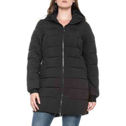 Gerry Halfmoon Stretch Active Hooded Puffer Jacket - Insulated in Black