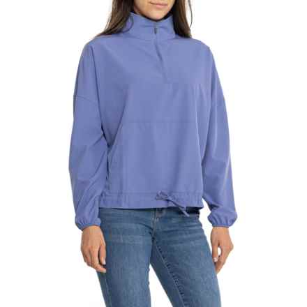 Gerry Niles Breezy Sun Protection Shirt - UPF 50+, Zip Neck, Long Sleeve in Echo Blue