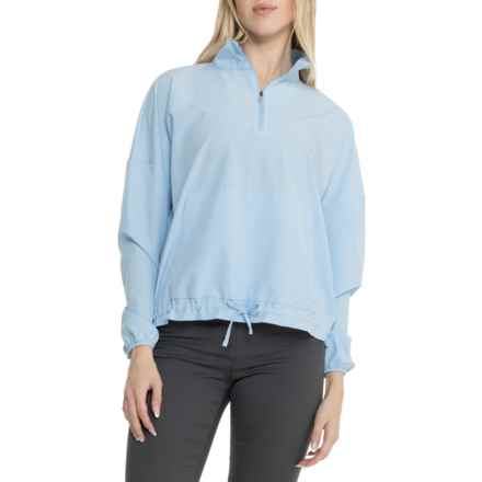 Gerry Niles Breezy Zip Neck Sun Shirt - UPF 50+, Long Sleeve in Airy Blue