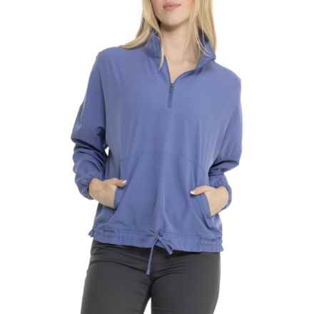 Gerry Niles Breezy Zip Neck Sun Shirt - UPF 50+, Long Sleeve in Echo Blue