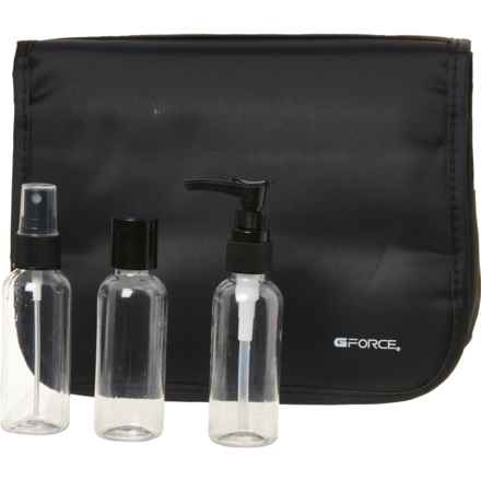 GFORCE Hanging Travel Bag with Travel Bottle Set - 4-Piece in Black