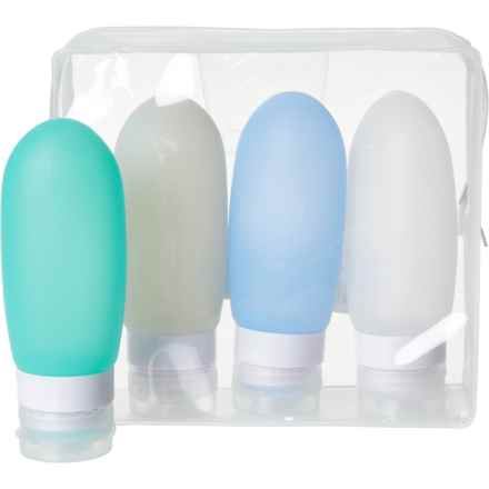 GFORCE Silicone Travel Bottles and Zip-Top Bag - Set of 4 in Multi