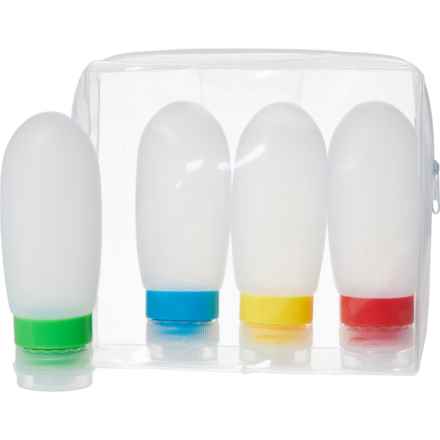 GFORCE Silicone Travel Bottles and Zip-Top Bag - Set of 4 in Neon Multi
