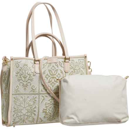 GIORGIO DEL RE Crochet Tote Bag in Whte Base/Ivory