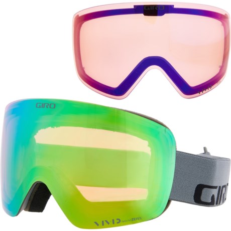 Giro Contour Ski Goggles - Extra Lens (For Men) in Grey Wordmark/Vivid Emerald/Viv Inf