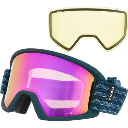 Giro Dylan Ski Goggles - Extra Lens (For Women) in Harbor Blue Sequence Grid/Amber Pink/Yellow