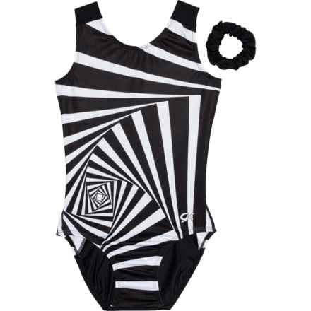 GK ELITE Big Girls Gymnastics Leotard - Sleeveless in Black/White