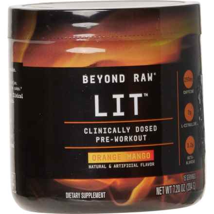 GNC Beyond Raw Orange Mango Lit Pre-Workout Drink Mix - 15 Servings in Multi