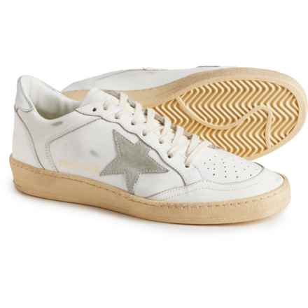 GOLDEN GOOSE Made in Italy Ball Star Sneakers - Leather (For Women) in White/Ice/Silver