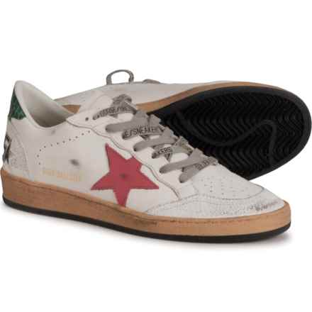 GOLDEN GOOSE Made in Italy Ball Star Sneakers - Leather (For Women) in White / Red