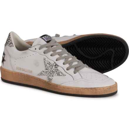 GOLDEN GOOSE Made in Italy Ball Star Sneakers - Leather (For Women) in White / Silver