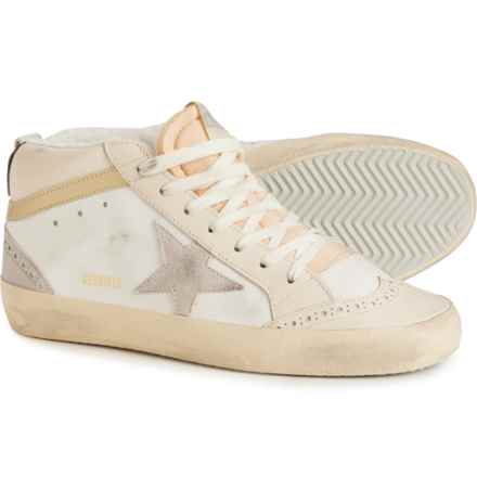 GOLDEN GOOSE Made in Italy Mid Star Double Quarter Star Sneakers - Leather (For Women) in White