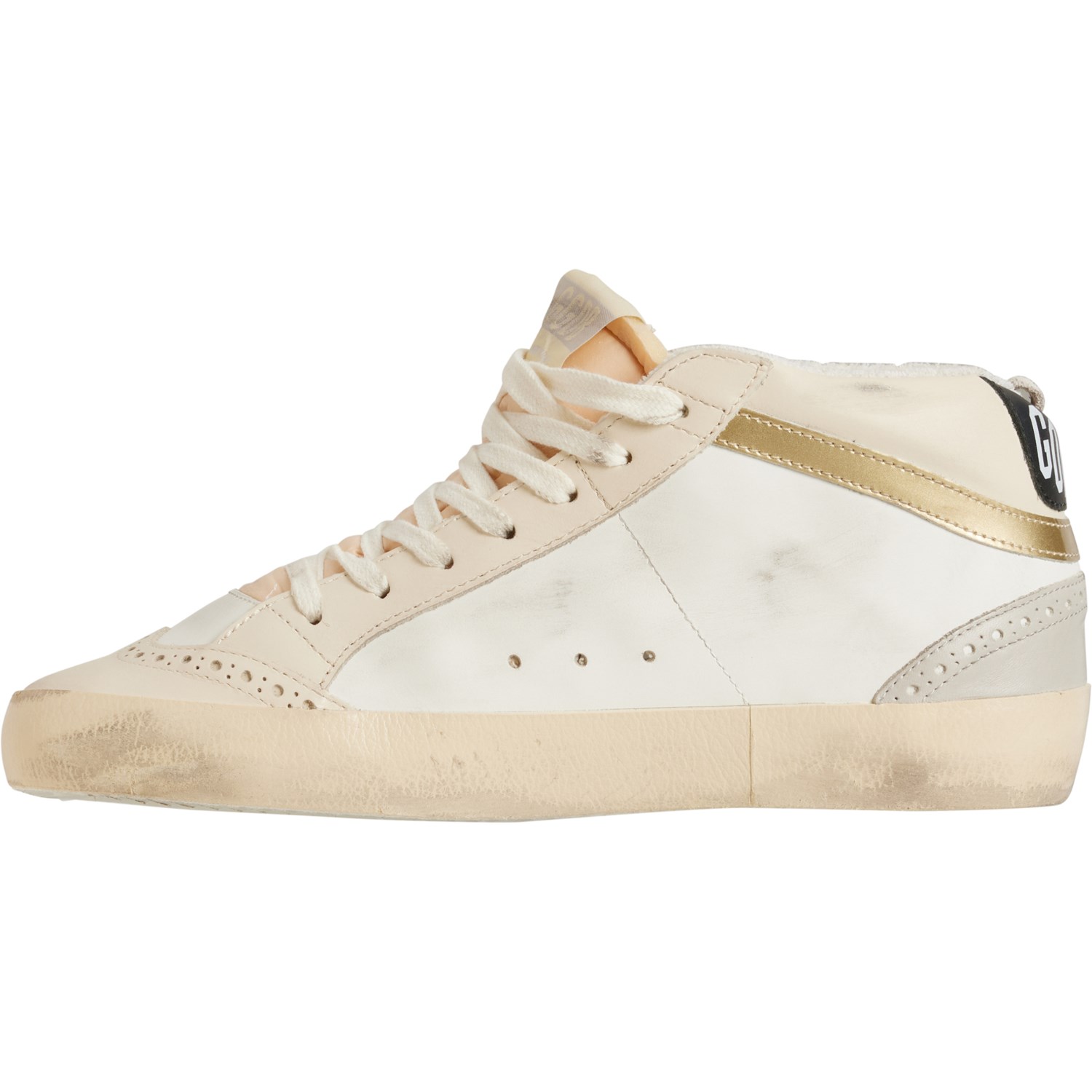 スニーカー Golden  Golden  Mid Star Sneakers Golden Goose Mid Star Sneaker in Cream, Milky, Green, White