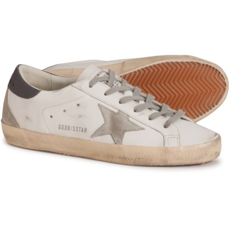 GOLDEN GOOSE Made in Italy Super-Star Running Sneakers - Leather (For Women) in White / Grey