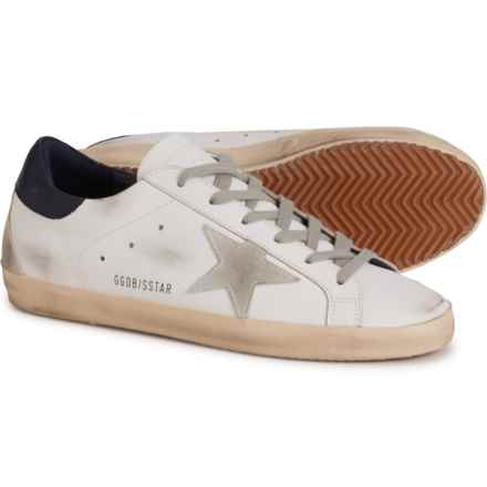 GOLDEN GOOSE Made in Italy Super-Star Running Sneakers - Leather (For Women) in White / Navy