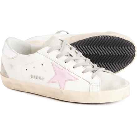 GOLDEN GOOSE Made in Italy Super-Star Running Sneakers - Leather (For Women) in White / Silver