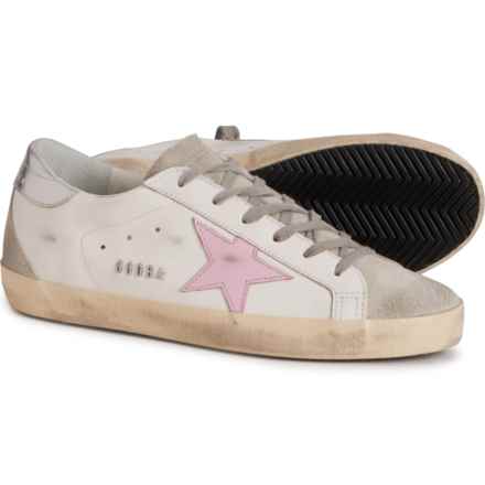 GOLDEN GOOSE Made in Italy Super-Star Running Sneakers - Leather (For Women) in White / Silver