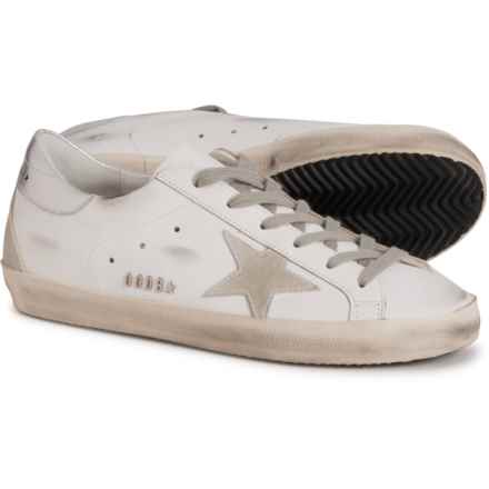 GOLDEN GOOSE Made in Italy Super-Star Running Sneakers - Leather (For Women) in White / Silver