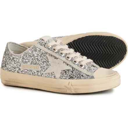 GOLDEN GOOSE Made in Italy V-Star 2 Limited Glitter Sneakers (For Women) in Silver