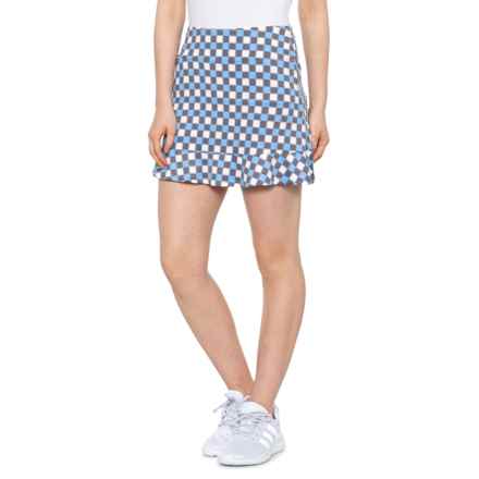 GOLFTINI Pull-On Ruffled Stretch Skort in The Secret Check Print
