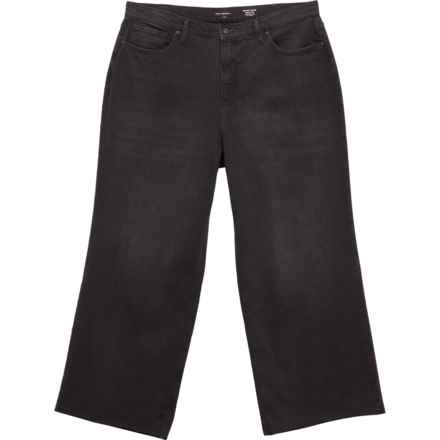GOOD AMERICAN Ease Relaxed Wide Leg Jeans - Mid Rise, Petite in Black