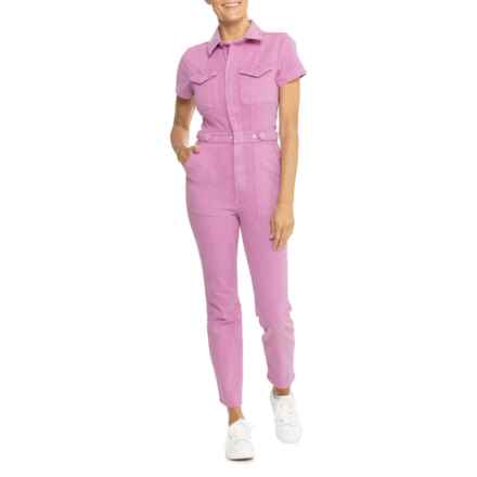 GOOD AMERICAN Fit For Success Jumpsuit - Short Sleeve in Mineral Lollipop