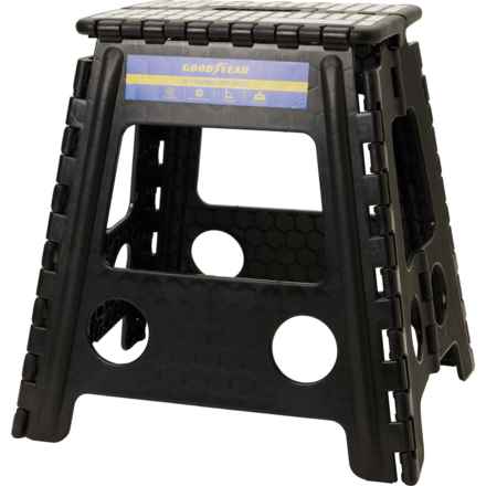 Goodyear Folding Step Stool - 16” in Black/White