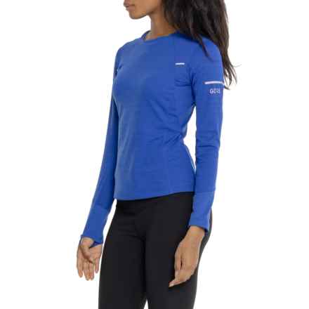 Gore M Thermo Running Shirt - Full Zip, Long Sleeve in Blue