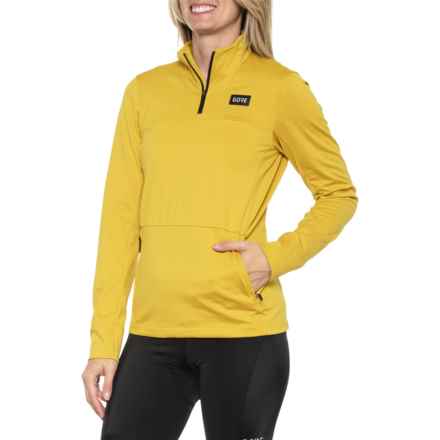 GORE WEAR Everyday Thermo Shirt - Zip Neck, Long Sleeve in Uniform Sand