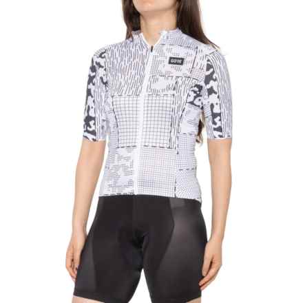 GORE WEAR Patch Camo Cycling Jersey - Full Zip, Short Sleeve in White/Black