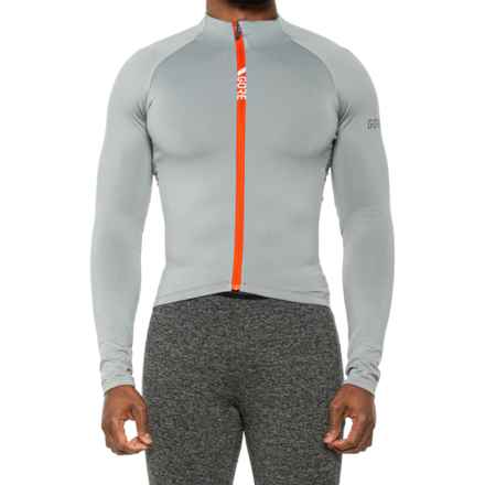 Gorewear C5 Thermo Cycling Jersey - Long Sleeve in Lab Gray/Fireball