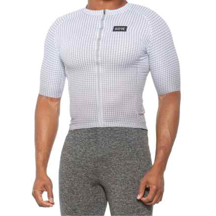 Gorewear Grid Fade Cycling Jersey - Full Zip, Short Sleeve in Lab Gray/White