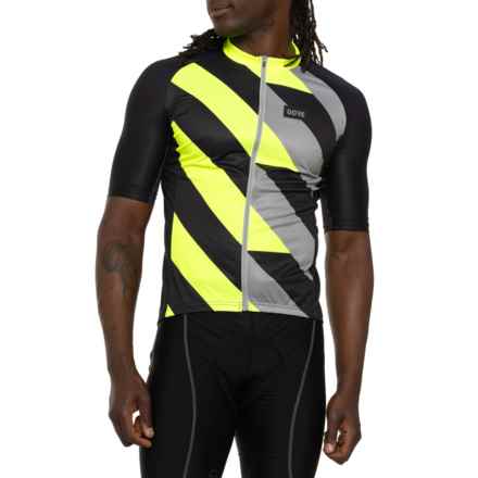 Gorewear Signal Cycling Jersey - Full Zip, Short Sleeve in Black/Neon Yellow