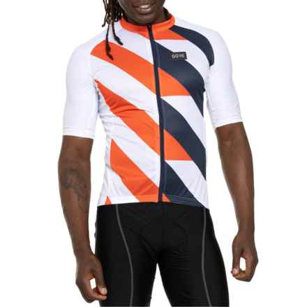 Gorewear Signal Cycling Jersey - Full Zip, Short Sleeve in White/Fireball