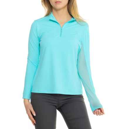 GOTTEX GOLF Kate Mock Neck Jacket - Zip Neck in Caribbean Turquoise