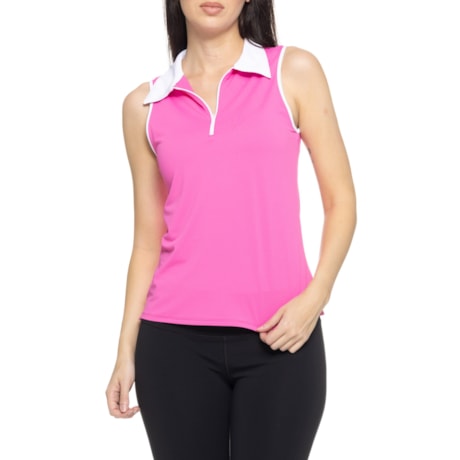 GOTTEX GOLF Polo Shirt- UPF 50+, Zip Neck, Sleeveless - Save 66%