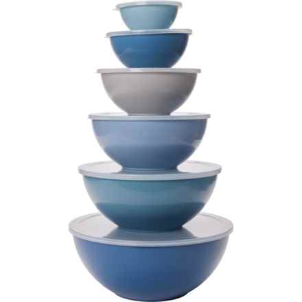 GOURMET HOME Bowl Set with Lids - 12-Piece in Blue Multi