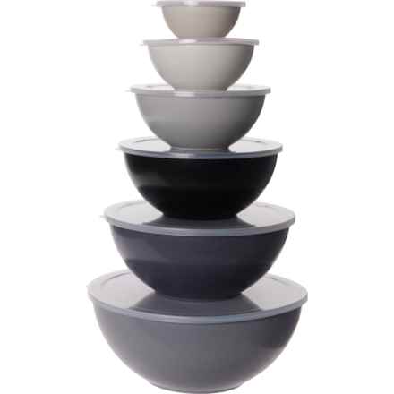 GOURMET HOME Bowl Set with Lids - 12-Piece in Slate