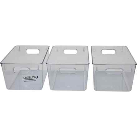 GOURMET HOME Medium Modern All-Purpose Storage Bins - 3-Pack in Frost