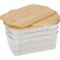 3VCFG_2 GOURMET HOME Pantry Bins with Bamboo Lids - Set of 3, Extra Small