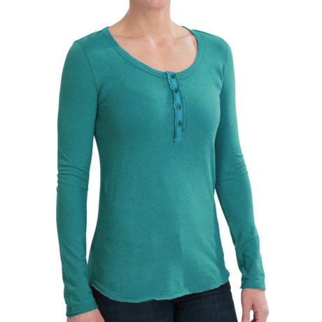 Gramicci Audrey Henley Shirt - UPF 50, Hemp-Organic Cotton, Long Sleeve ...