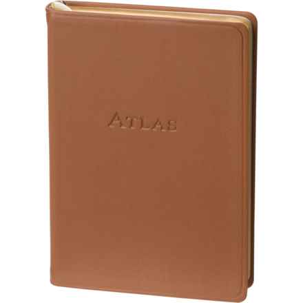 Graphic Image The World Travel Journal Book - Leather Bound in Tan