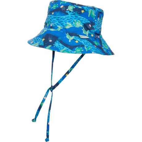 Green Sprouts Bucket Hat - UPF 50+ (For Infant and Toddler Boys) in Navy Turtle Journey
