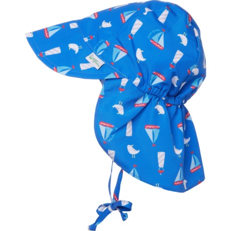 Green Sprouts Everyday Flap Sun Hat - UPF 50+ (For Infant and Toddler Boys) in Cobalt Nautical