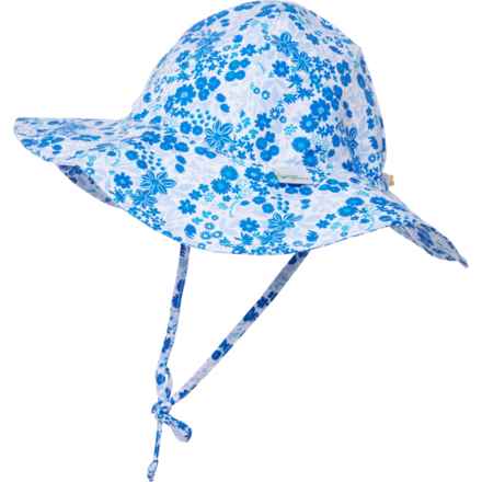 Green Sprouts Sun Protection Hat - UPF 50+ (For Infant and Toddler Girls) in Blue Flower Field