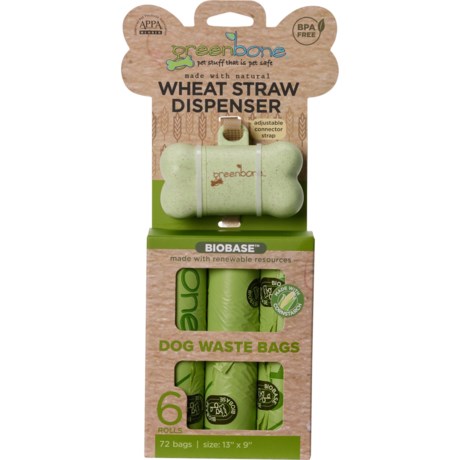 GREENBONE Wheat Straw Dispenser with Dog Waste Bags - 72-Count in Multi