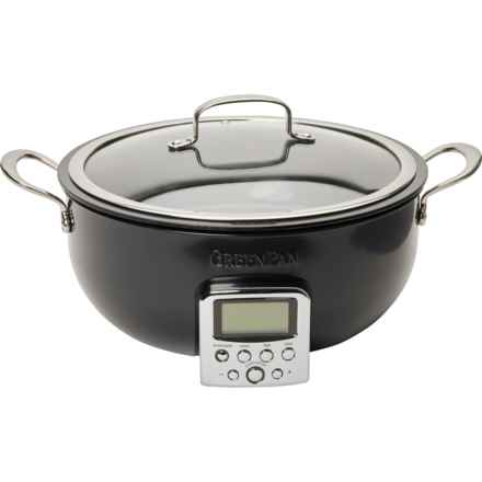 GreenPan Elite Ceramic Nonstick Smart Skillet - 6 qt. in Black