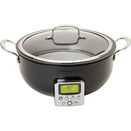 GreenPan Elite Ceramic Nonstick Smart Skillet - 6 qt. in Black